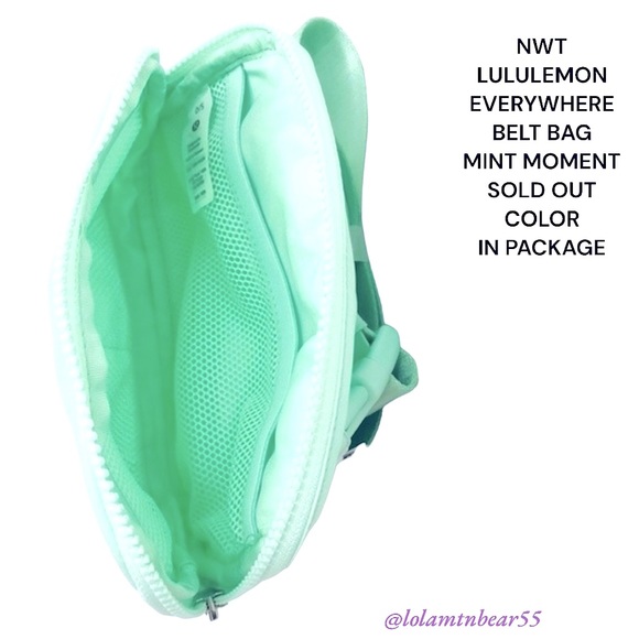 HTF/SOLD OUT MINT MOMENT COLOR NWT LULULEMON EVERYWHERE BELT BAG WATER REPELLENT - Picture 8 of 14